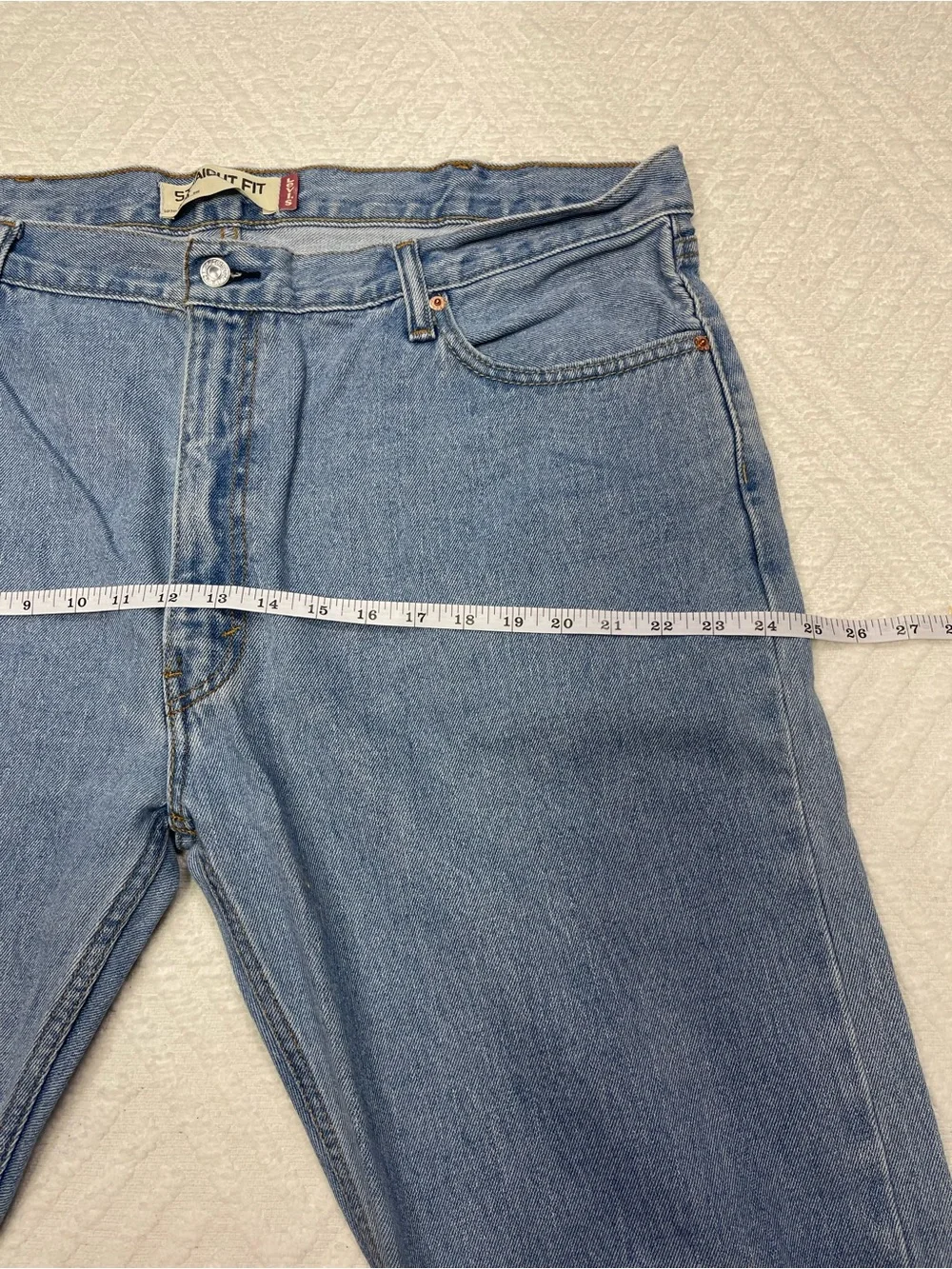 Levi's 505 Straight Fit Jeans Men's 42x30 Y2K Light Wash Cotton Denim